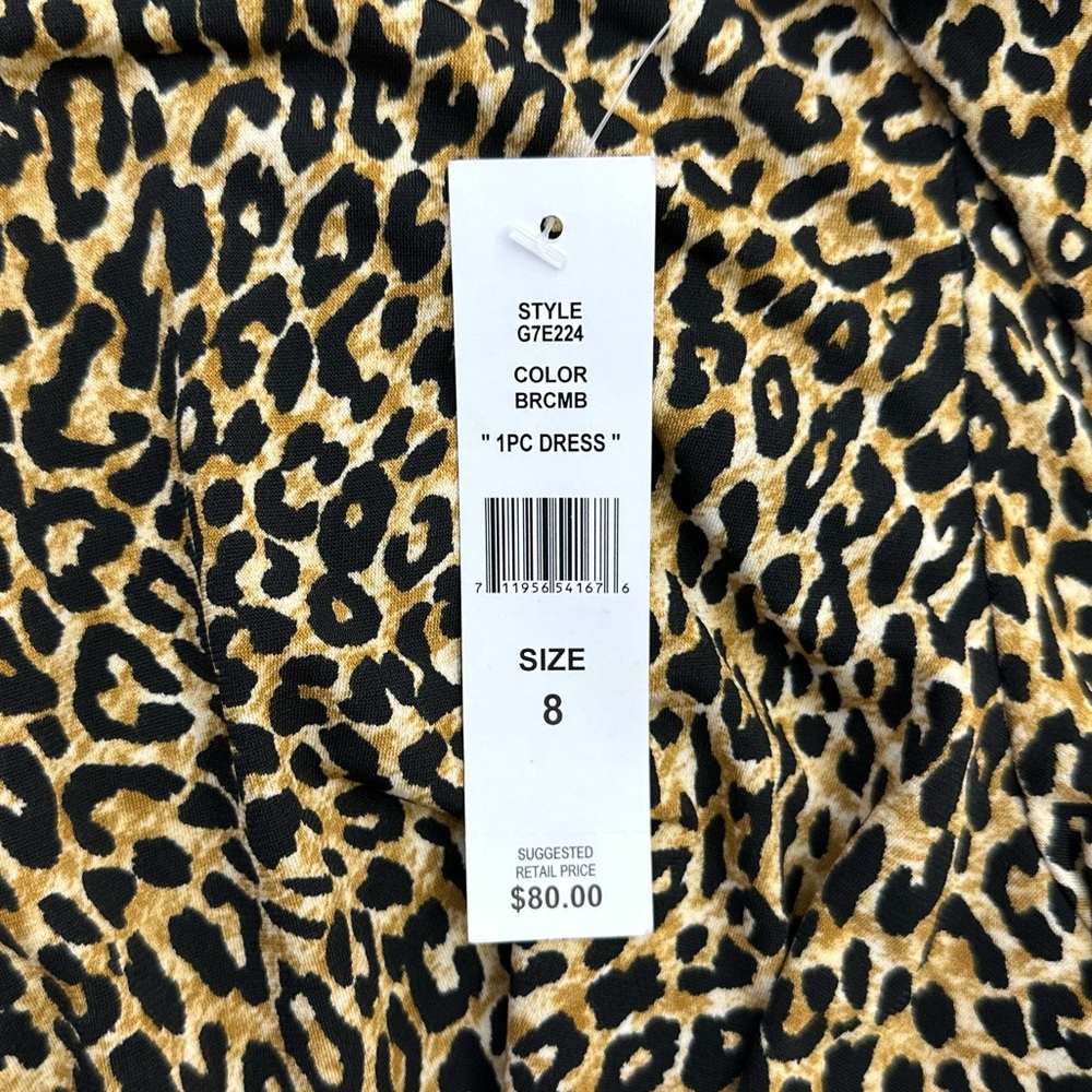 NWT Glamour Printed Cheetah Ring Wrap Dress - Picture 7 of 7
